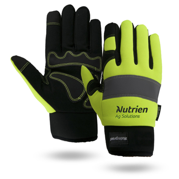 WATERPROOF & WINTER LINED HI-VIZ TOUCHSCREEN MECHANICS GLOVES